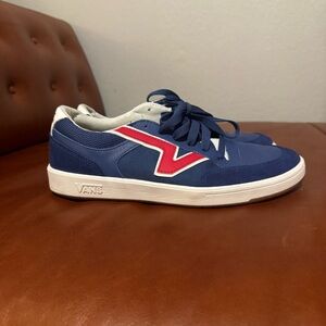 Vans Men's lowland CC retro Navy and Red Sneakers